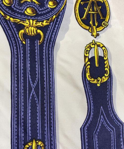 HERMES（エルメス）HERMES (エルメス) カレ90/大統領の馬具(Harnais des Présidents） ブルーの古着・服飾アイテム