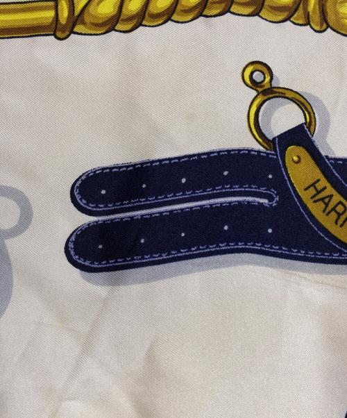 HERMES（エルメス）HERMES (エルメス) カレ90/大統領の馬具(Harnais des Présidents） ブルーの古着・服飾アイテム