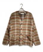 OUR LEGACYアワーレガシー）の古着「AMENT CHECK MOHAIR CARDIGAN/アメントチェックモヘアカーディガン」｜ブラウン