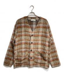 OUR LEGACY（アワーレガシー）の古着「AMENT CHECK MOHAIR CARDIGAN/アメントチェックモヘアカーディガン」｜ブラウン