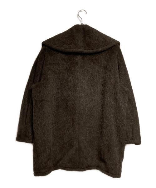 MaxMara（マックスマーラ）MaxMara (マックスマーラ) アルパカウールビッグカラーショートコート/Alpaca wool short coat with big collar ブラウン サイズ:40の古着・服飾アイテム