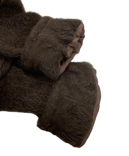 MaxMara（マックスマーラ）MaxMara (マックスマーラ) アルパカウールビッグカラーショートコート/Alpaca wool short coat with big collar ブラウン サイズ:40の古着・服飾アイテム