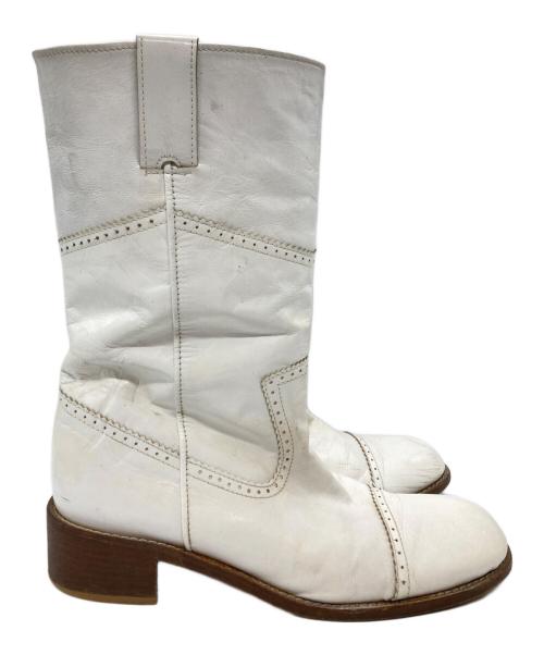 tricot COMME des GARCONS（トリココムデギャルソン）tricot COMME des GARCONS (トリココムデギャルソン) ウェスタンブーツ/Cowboy boots ホワイト サイズ:24.5の古着・服飾アイテム