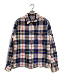 COMME des GARCONS HOMME（コムデギャルソン オム）の古着「縮絨ウールチェックブルゾン/Wool check blouson」｜ネイビー