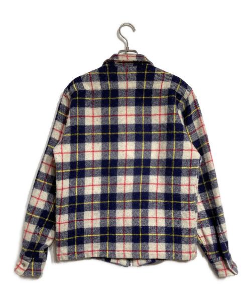 COMME des GARCONS HOMME（コムデギャルソン オム）COMME des GARCONS HOMME (コムデギャルソン オム) 縮絨ウールチェックブルゾン/Wool check blouson ネイビー サイズ:Sの古着・服飾アイテム