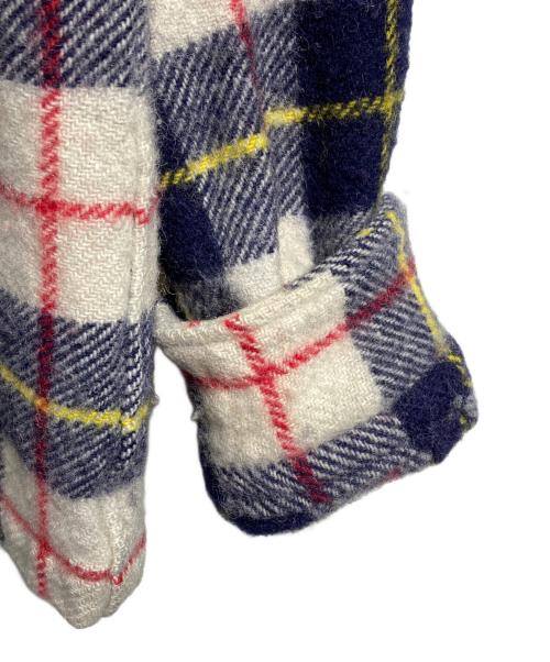 COMME des GARCONS HOMME（コムデギャルソン オム）COMME des GARCONS HOMME (コムデギャルソン オム) 縮絨ウールチェックブルゾン/Wool check blouson ネイビー サイズ:Sの古着・服飾アイテム