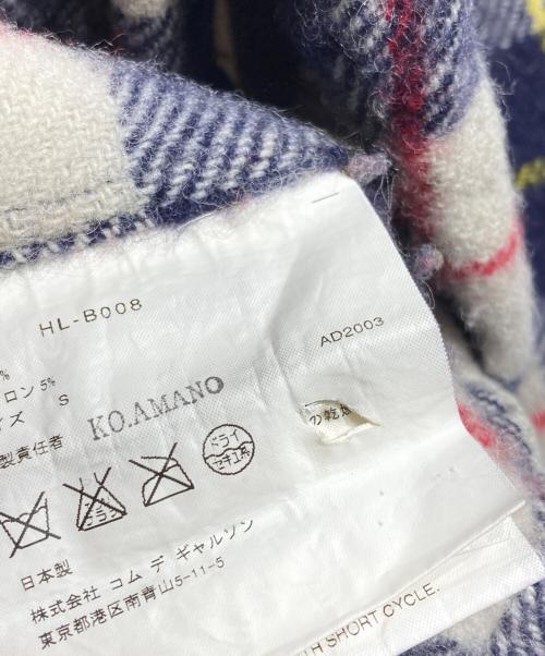 COMME des GARCONS HOMME（コムデギャルソン オム）COMME des GARCONS HOMME (コムデギャルソン オム) 縮絨ウールチェックブルゾン/Wool check blouson ネイビー サイズ:Sの古着・服飾アイテム