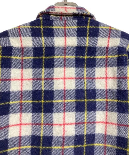 COMME des GARCONS HOMME（コムデギャルソン オム）COMME des GARCONS HOMME (コムデギャルソン オム) 縮絨ウールチェックブルゾン/Wool check blouson ネイビー サイズ:Sの古着・服飾アイテム