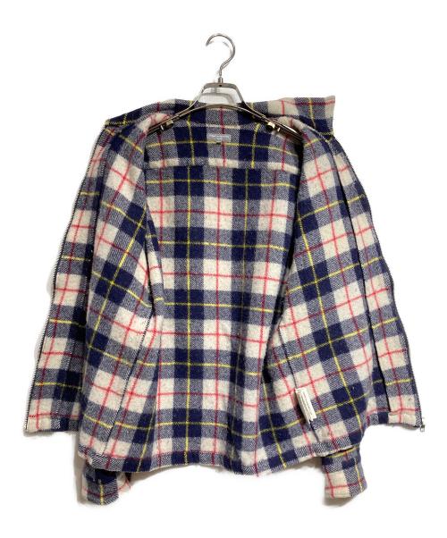 COMME des GARCONS HOMME（コムデギャルソン オム）COMME des GARCONS HOMME (コムデギャルソン オム) 縮絨ウールチェックブルゾン/Wool check blouson ネイビー サイズ:Sの古着・服飾アイテム