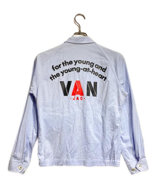 eYe COMME des GARCONS JUNYAWATANABE MAN（アイ コム デ ギャルソン ジュンヤ ワタナベ マン）eYe COMME des GARCONS JUNYAWATANABE MAN VAN (ヴァン) ストライプシャツブルゾン/Striped shirt blouson ブルー サイズ:XSの古着・服飾アイテム