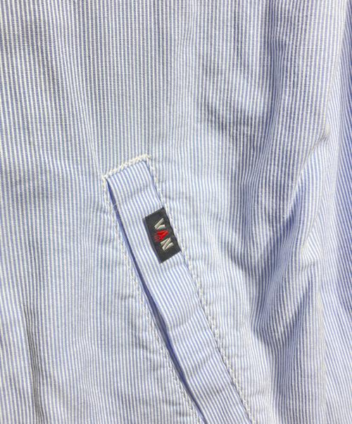 eYe COMME des GARCONS JUNYAWATANABE MAN（アイ コム デ ギャルソン ジュンヤ ワタナベ マン）eYe COMME des GARCONS JUNYAWATANABE MAN VAN (ヴァン) ストライプシャツブルゾン/Striped shirt blouson ブルー サイズ:XSの古着・服飾アイテム