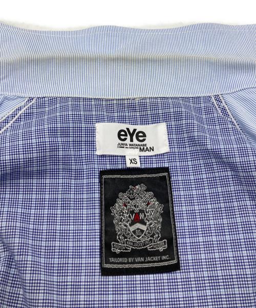 eYe COMME des GARCONS JUNYAWATANABE MAN（アイ コム デ ギャルソン ジュンヤ ワタナベ マン）eYe COMME des GARCONS JUNYAWATANABE MAN VAN (ヴァン) ストライプシャツブルゾン/Striped shirt blouson ブルー サイズ:XSの古着・服飾アイテム