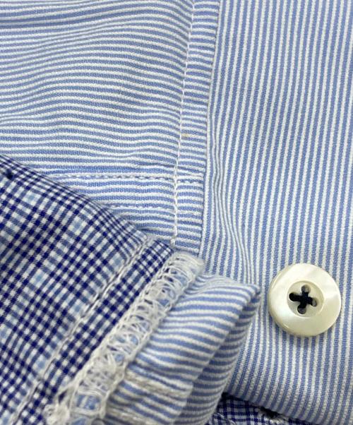 eYe COMME des GARCONS JUNYAWATANABE MAN（アイ コム デ ギャルソン ジュンヤ ワタナベ マン）eYe COMME des GARCONS JUNYAWATANABE MAN VAN (ヴァン) ストライプシャツブルゾン/Striped shirt blouson ブルー サイズ:XSの古着・服飾アイテム