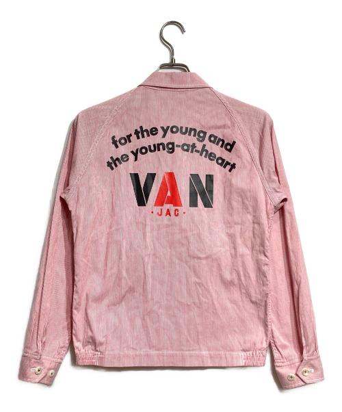 eYe COMME des GARCONS JUNYAWATANABE MAN（アイ コム デ ギャルソン ジュンヤ ワタナベ マン）eYe COMME des GARCONS JUNYAWATANABE MAN VAN (ヴァン) ストライプシャツブルゾン/Striped shirt blouson レッド サイズ:XSの古着・服飾アイテム