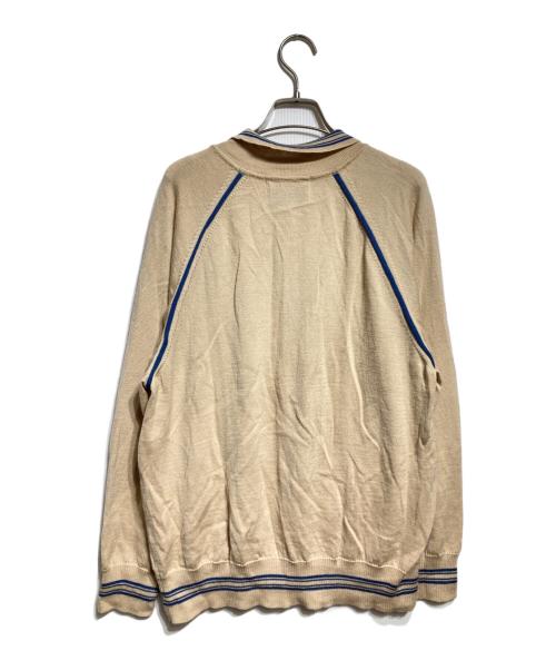 SUGARHILL（シュガーヒル）SUGARHILL (シュガーヒル) ZIP-UP LINE KNIT POLO SHIRT/ジップアップ リブニット ポロシャツ ベージュ サイズ:2の古着・服飾アイテム