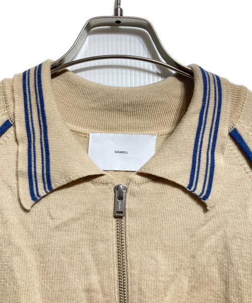 SUGARHILL（シュガーヒル）SUGARHILL (シュガーヒル) ZIP-UP LINE KNIT POLO SHIRT/ジップアップ リブニット ポロシャツ ベージュ サイズ:2の古着・服飾アイテム