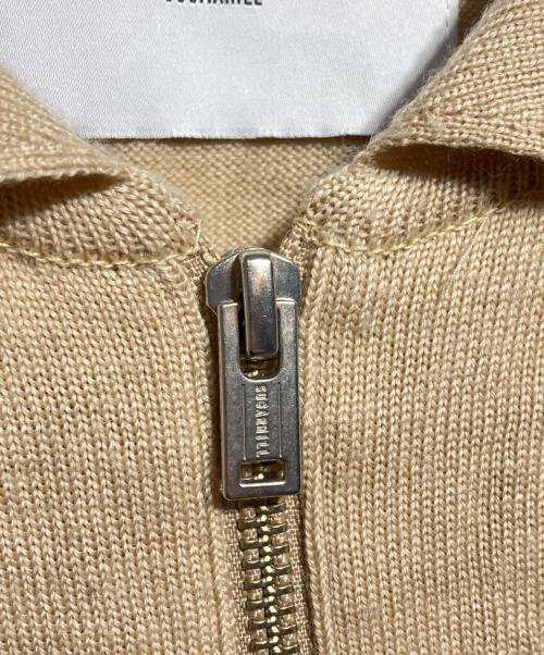 SUGARHILL（シュガーヒル）SUGARHILL (シュガーヒル) ZIP-UP LINE KNIT POLO SHIRT/ジップアップ リブニット ポロシャツ ベージュ サイズ:2の古着・服飾アイテム