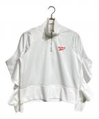 REEBOK×naokitomizukaリーボック×ナオキトミヅカ）の古着「half zip deformed sweat shirt/ハーフジップ・デフォルメ・スウェットシャツ」｜ホワイト