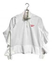 REEBOK×naokitomizuka（リーボック×ナオキトミヅカ）の古着「half zip deformed sweat shirt/ハーフジップ・デフォルメ・スウェットシャツ」｜ホワイト