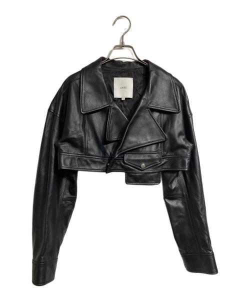 UN3D.（アンスリード）UN3D. (アンスリード) SHORT LEATHER RIDERS/「ショート レザー ライダース ブラック サイズ:36の古着・服飾アイテム