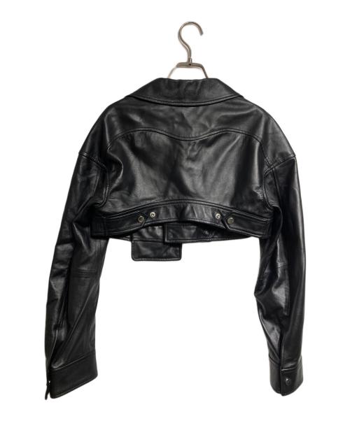 UN3D.（アンスリード）UN3D. (アンスリード) SHORT LEATHER RIDERS/「ショート レザー ライダース ブラック サイズ:36の古着・服飾アイテム