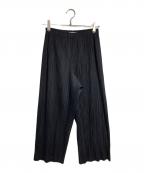 PLEATS PLEASEプリーツプリーズ）の古着「プリーツストレートパンツ/Pleated Straight Pants」｜ブラック