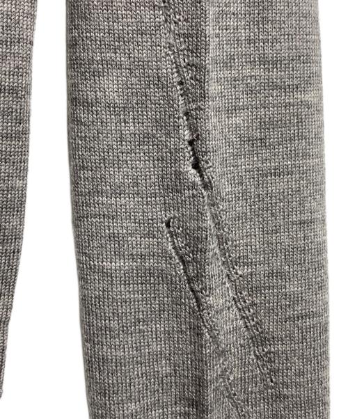 DIOR HOMME（ディオール オム）Dior Homme (ディオール オム) 爪痕クラッシュ加工Vネックニット/V-neck Knit with Scratch and Crash Distressing グレー サイズ:Sの古着・服飾アイテム