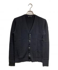 DIOR HOMME（ディオール オム）の古着「フロントサテンプラケットカーディガン/Front satin placket cardigan」｜ブラック