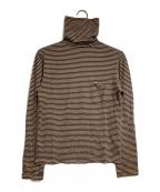 DIOR HOMMEディオール オム）の古着「ボーダータートルネックニット/Striped turtleneck knit」｜ブラウン×オレンジ