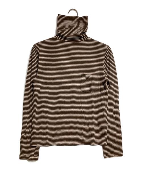 DIOR HOMME（ディオール オム）DIOR HOMME (ディオール オム) ボーダータートルネックニット/Striped turtleneck knit ブラウン×オレンジ サイズ:Sの古着・服飾アイテム