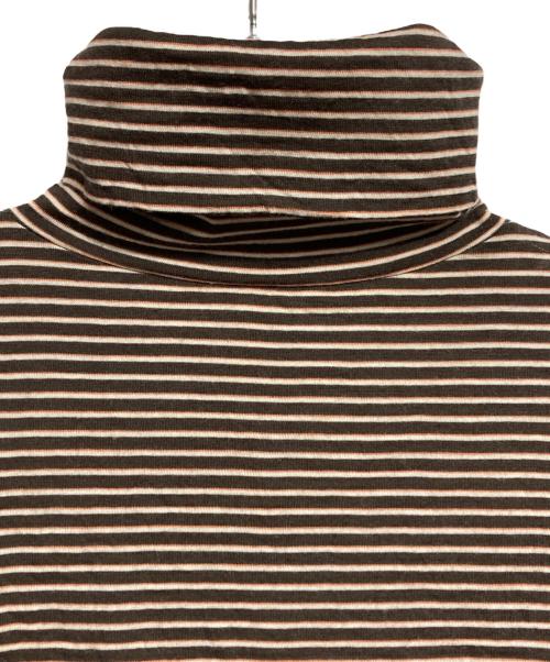 DIOR HOMME（ディオール オム）DIOR HOMME (ディオール オム) ボーダータートルネックニット/Striped turtleneck knit ブラウン×オレンジ サイズ:Sの古着・服飾アイテム