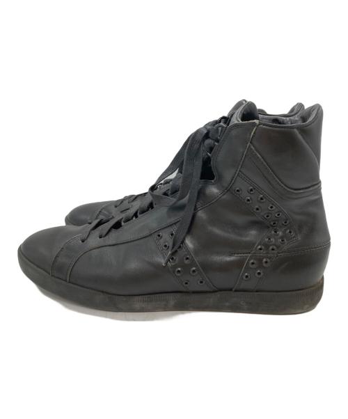 DIOR HOMME（ディオール オム）DIOR HOMME (ディオール オム) ハトメスタッズハイカットスニーカー ブラック サイズ:43の古着・服飾アイテム