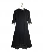 BORDERS at BALCONYボーダーズアットバルコニー）の古着「ボーダースリーブドレス/Striped sleeve dress」｜ブラック