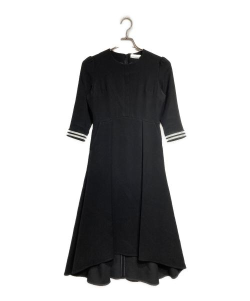 BORDERS at BALCONY（ボーダーズアットバルコニー）BORDERS at BALCONY (ボーダーズアットバルコニー) ボーダースリーブドレス/Striped sleeve dress ブラック サイズ:36の古着・服飾アイテム