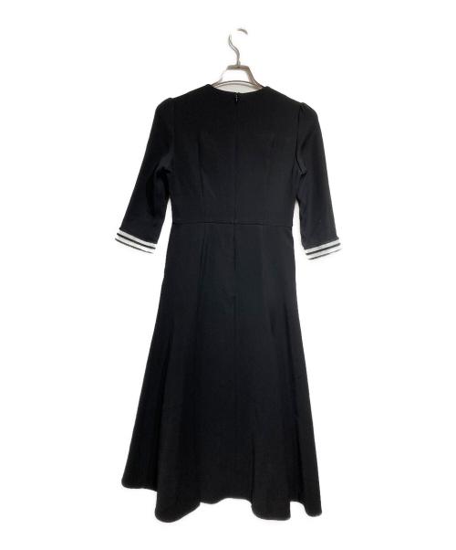 BORDERS at BALCONY（ボーダーズアットバルコニー）BORDERS at BALCONY (ボーダーズアットバルコニー) ボーダースリーブドレス/Striped sleeve dress ブラック サイズ:36の古着・服飾アイテム
