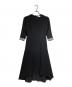 BORDERS at BALCONY（ボーダーズアットバルコニー）の古着「ボーダースリーブドレス/Striped sleeve dress」｜ブラック