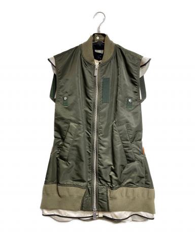 【未使用品】sacai MA1ベストワンピース 中古・古着通販】sacai (サカイ) MA-1レイヤードベストワンピース
