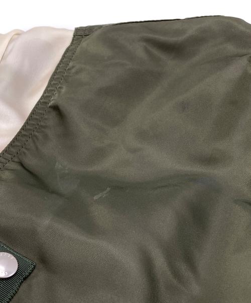 sacai（サカイ）sacai (サカイ) MA-1レイヤードベストワンピース/Layered Vest  アイボリー×オリーブ サイズ:1の古着・服飾アイテム
