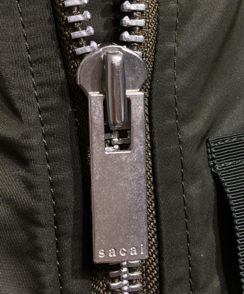 sacai（サカイ）sacai (サカイ) MA-1レイヤードベストワンピース/Layered Vest  アイボリー×オリーブ サイズ:1の古着・服飾アイテム