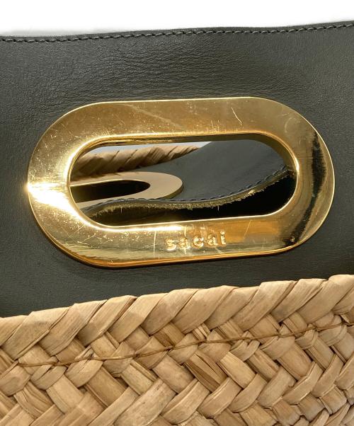 sacai（サカイ）sacai (サカイ) カラーブロックバケットバッグ/Colorblock Bucket Bag ブラック×ベージュ×ブルーの古着・服飾アイテム