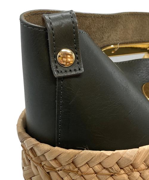 sacai（サカイ）sacai (サカイ) カラーブロックバケットバッグ/Colorblock Bucket Bag ブラック×ベージュ×ブルーの古着・服飾アイテム