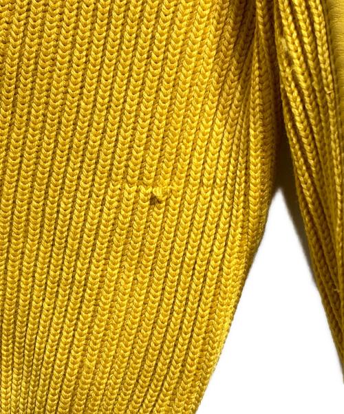 PRADA（プラダ）PRADA (プラダ) レザー切替ハーフジッププルオーバーニット/Leather-Paneled Half-Zip Pullover Knit イエロー サイズ:50の古着・服飾アイテム