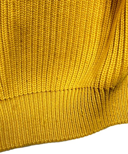 PRADA（プラダ）PRADA (プラダ) レザー切替ハーフジッププルオーバーニット/Leather-Paneled Half-Zip Pullover Knit イエロー サイズ:50の古着・服飾アイテム