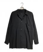 COMOLIコモリ）の古着「Silk Noil Shirt Jacket/シルクノイル シャツジャケット」｜ブラック
