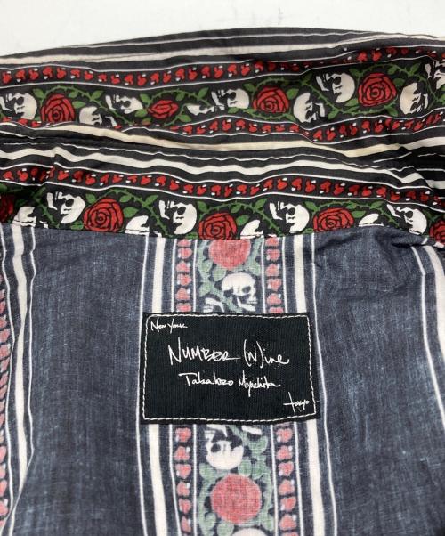 NUMBER (N)INE（ナンバーナイン）NUMBER (N)INE (ナンバーナイン) スカルローズプリントフリンジノースリーブシャツ/Skull and Rose Print Fringe Sleeveless Shirt ブラック サイズ:3の古着・服飾アイテム