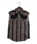 NUMBER (N)INE（ナンバーナイン）の古着「スカルローズプリントフリンジノースリーブシャツ/Skull and Rose Print Fringe Sleeveless Shirt」｜ブラック