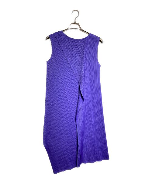 PLEATS PLEASE（プリーツプリーズ）PLEATS PLEASE (プリーツプリーズ) プリーツレイヤードドレスワンピース/Pleated layered dress パープル サイズ:5の古着・服飾アイテム