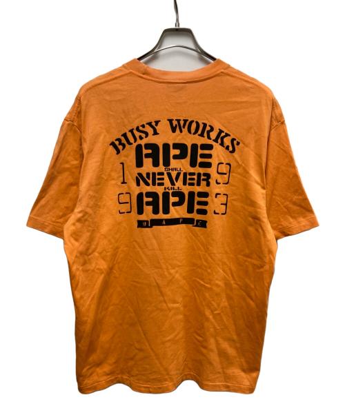 BAPE BY A BATHING APE（ベイプバイアベイシングエイプ）BAPE BY A BATHING APE (ベイプバイアベイシングエイプ) OG APE HEAD COLLEGE RELAXED FIT TEE オレンジ サイズ:Ｍの古着・服飾アイテム