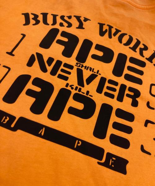 BAPE BY A BATHING APE（ベイプバイアベイシングエイプ）BAPE BY A BATHING APE (ベイプバイアベイシングエイプ) OG APE HEAD COLLEGE RELAXED FIT TEE オレンジ サイズ:Ｍの古着・服飾アイテム