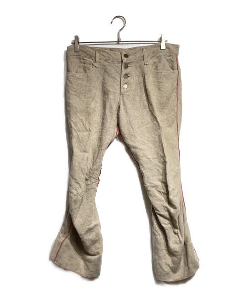 NEMETH（ネメス）NEMETH (ネメス) 立体裁断リネン側章パンツ/Linen pants ベージュ サイズ:Mの古着・服飾アイテム